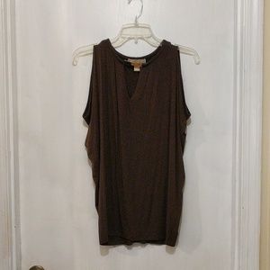 Michael Kors Blouse Top Brown Gold XS !